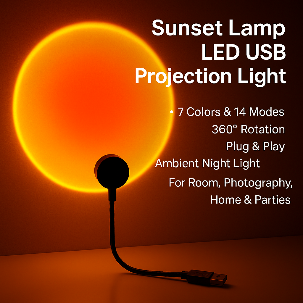 Sunset Projection Lamp - 7 Colors - 14 Modes - Image 8